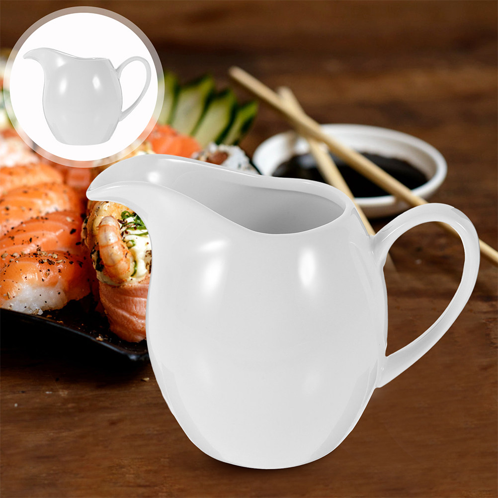 Pour Spout Pitcher - قطعتان من إبريق الحليب والكريمة الخزفي،